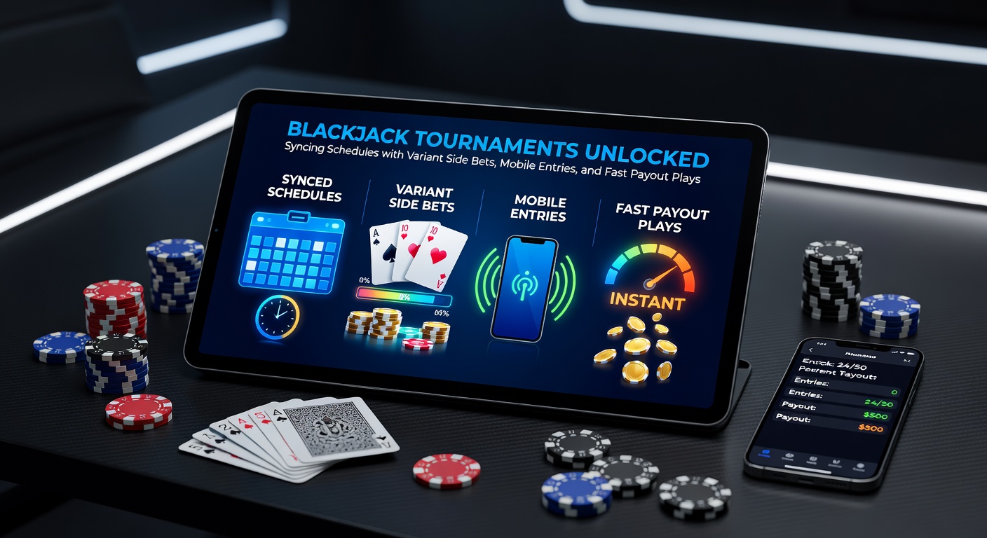 Spannende blackjack toernooitafel met spelers en side bets in actie, mobiele apps zichtbaar op schermen