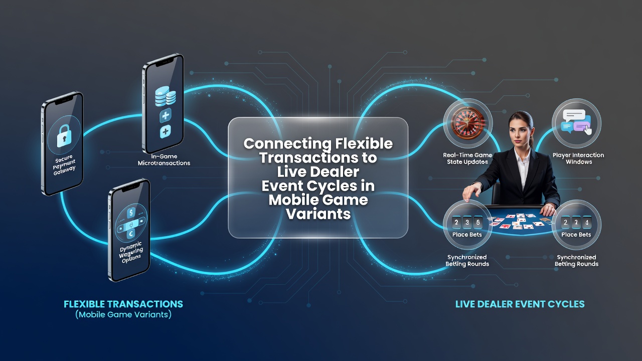 Diagram van eventcycli en transactiestromen in live mobiele casinospellen