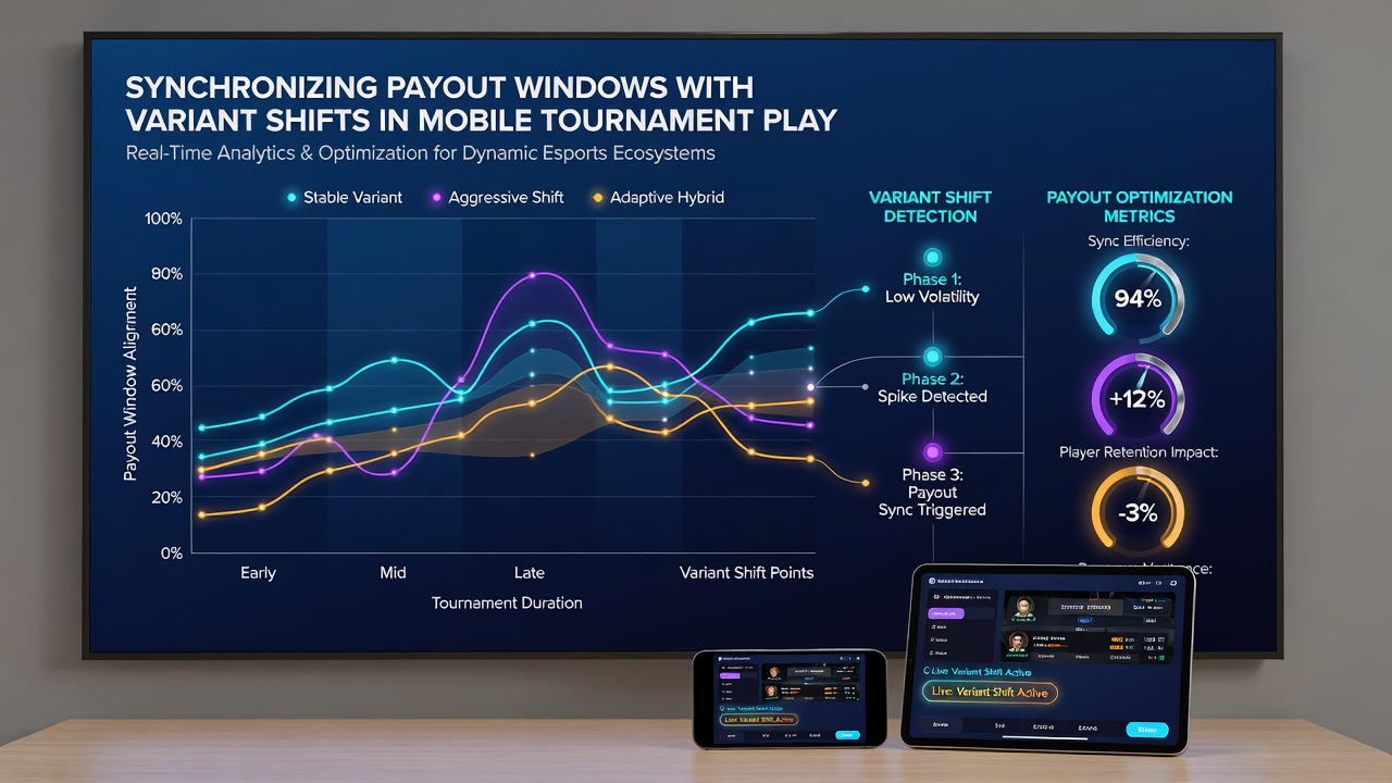 Diagram van payout window synchronisatie met blackjack variant shifts op mobiel