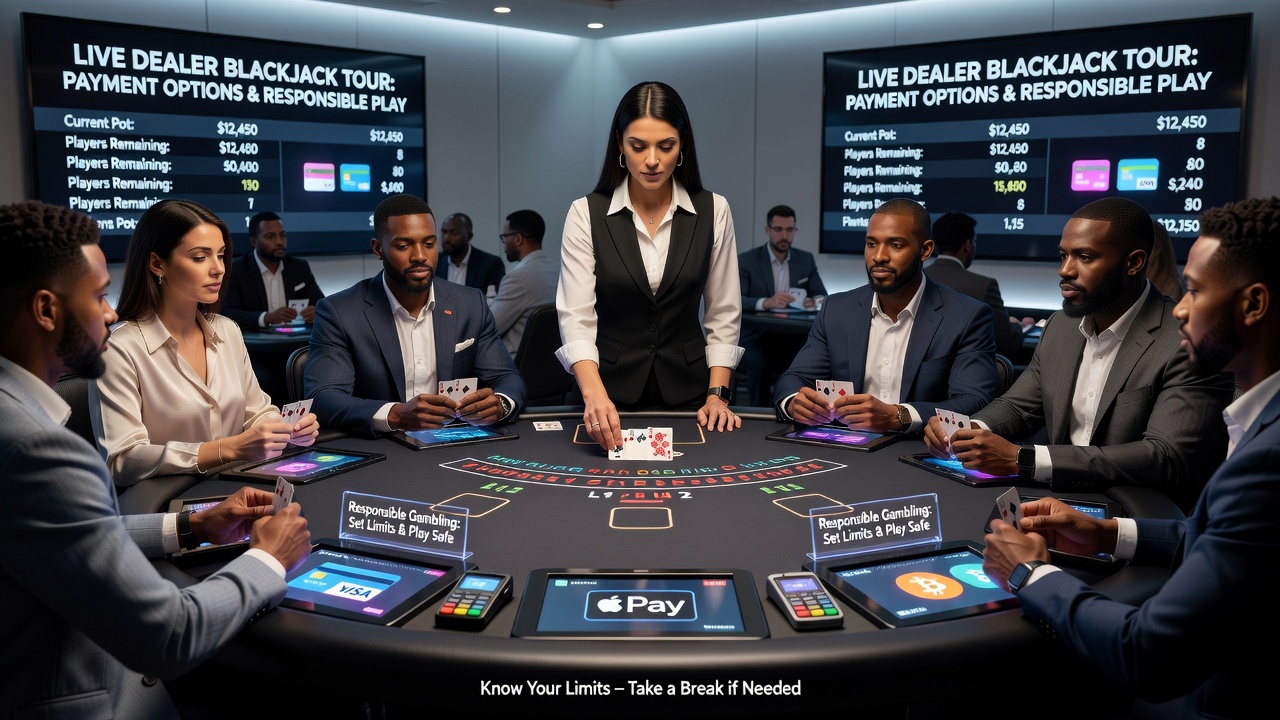 Speler die betalingslimieten instelt tijdens een live blackjack toernooi